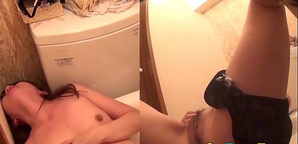  Teen asian with tiny tits fingers her pussy